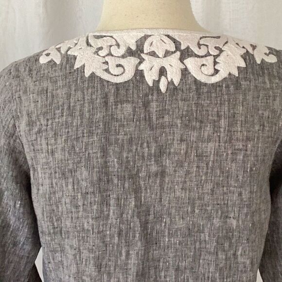 Roller Rabbit Anthropologie 100% Linen Tunic Top Dress Women’s Small Embroidered - Picture 7 of 9